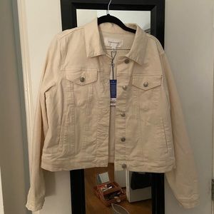 Popsugar cream denim jacket